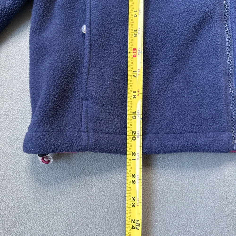 VTG LL Bean‎ Fleece Jacket Womens Petite Small Navy Full Zip Polartec Boxy Cozy
